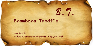 Brambora Tamás névjegykártya
